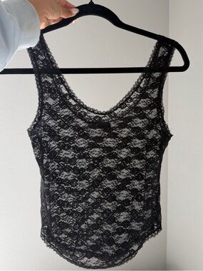 Brandy Melville Black Lace Sleeveless Tank Top